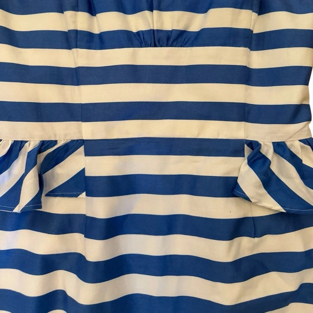 Lilly Pulitzer Royal Blue/White Cabana Striped Strapless cocktail Dress Size 0 - Picture 7 of 10